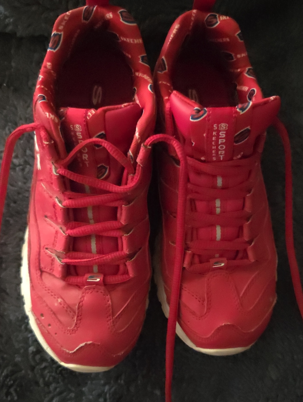 Skechers Red Lace-Up Sport Sneakers